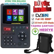 Dijital Uydu Yön Bulucu 3.5'' Inç Ekranlı Görüntülü Canlı Yayın Izleme-şarjlı-taşıma Çantalı