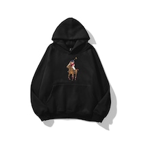 Tarzsokak Unisex Teddy Horse Sweatshirt Siyah