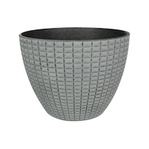Nanda Gri Desenli Plastik Saksı Çap 22cm Yükseklik 17cm