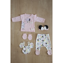 Sitilin Kız Bebek Pembe Miki 5 Li Lüks Süsülü Hastane Çıkışı Seti Stl6330 Pembe