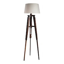 Piega Tripod Lambader Abajur Avize Aydınlatma Ahşap Ceviz Ağaç Country Dekor Lamba Aplik Masif Doğal Diğer