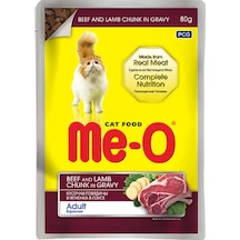Me-O Dana ve Kuzu Etli Jöleli Pouch Yetişkin Kedi Yaş Maması 80 G