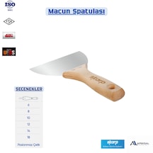 Skarp Profesyonel Macun Spatulası , 8 Cm Paslanmaz Çelik Ahşap Saplı Ispatula
