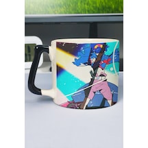 Gurren Lagann Anime Baskılı Seramik Lüks Kupa 1 Adet Özel Siyah Kulp Dalga Kulp V1d Çok Renkli