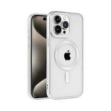Newface Apple İphone 15 Pro Kılıf Kronos Magsafe Kapak - Gümüş