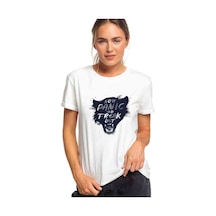 Now Panic Baskılı Beyaz Kadın Tshirt