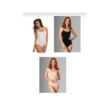 Nbb 2935 Kadın İp Askılı Karışık Renk Çıtçıtlı Body 3 Adet Çok Renkli
