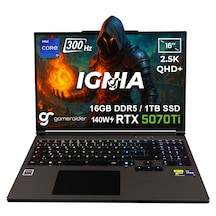 Gameraider Ignia GR16 i9-14900HX16 GB 1 TB SSD 12 GB RTX5070Ti 16" Free Dos Dizüstü Bilgisayar
