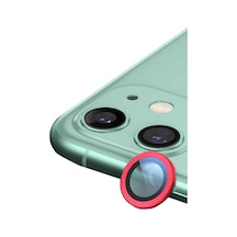 Apple iPhone Uyumlu 12 Raze Metal Kamera Lens - Kırmızı -