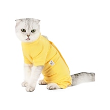 Springsun Kedi Ameliyat Sonrası İyileşme Yeleği - Yara Koruma Ve Yalama Önleyici, Sarı, Xs Boy