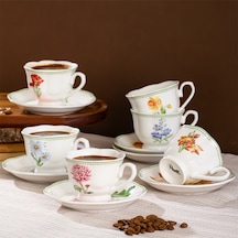 Perotti De Flore 6 Kişilik 12 Parça Porselen Kahve Fincan Takımı