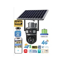 Sim Kartlı Güneş Enerjili Güvenlik Kamerası 3+3mp Ultra Hd Gece Görüşlü İp Kamera