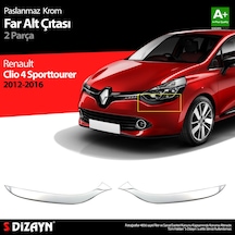S-Dizayn Renault Clio 4 Sporttourer Krom Far Alt Çıtası 2 Prç. 20