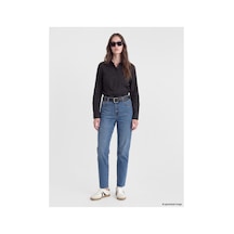 LC Waikiki Alıta Cıty Farkıyla Lcw Modest İndigo Denim Düz Mom Fit Yüksek Daralan Paça Kadın Jean Pantolon İndigo - 939986815 İndigo