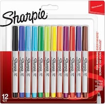 Sharpie Markör Permanent Ultra Fine Karışık Renk 12 Li Sh-2065408 Çok Renkli