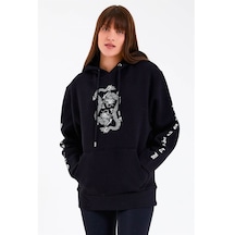 Jahr Marc Dragon Baskılı Siyah Oversize Kadın Sweatshirt