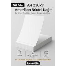 A4 230 Gr Amerikan Bristol Sertifika Kağıdı 50 Li Paket Kalın Belge Ve Sertifika Kağıdı