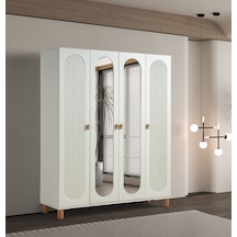 Pema Home Peri %100 Mdf Membran 4 Kapaklı Dolap Gardırop Aytaşı