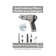 Deluxe Şarjlı Kablosuz 2 Fonksiyonlu Uyumlu Vakumlu El Süpürgesi Üfleme Özellikli Araç Süpürgesi
