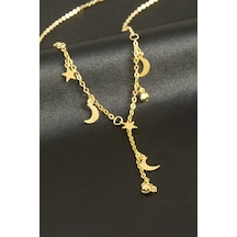 Yıldız - 584 - Hilal Y Kolye - Shopılke - - Sarı