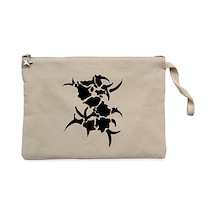 Sepultura Logo Krem Clutch Astarlı Cüzdan / El Çantası Krem
