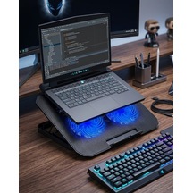 Çift Fanlı Sessiz Laptop Soğutucu 17 İnç Uyumlu Yükseltici Stand - Bayi Depom