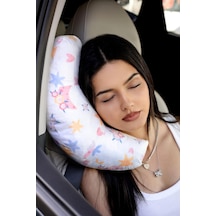 Seyahat Boyun Yastığı Ortopedik Araba Otobüs Uçak Yolculuk Yastığı Yıldız Desen 30 X 10 Kurtçuk Yastık Yıldız Açık Indigo
