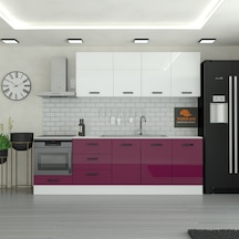 255 Cm Mutfak Dolabı Mdf Kapak Tezgah Dahil Yrkn255 102 Mürdüm