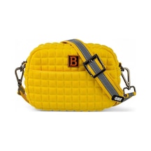 Bilik Deri Scuba Hardal Kadın Çapraz Askılı Çanta Ball Hardal