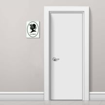 Decorıta Cam Wc Yönlendirme Levhası 2'Li Beyaz Retro Ladies-Gents