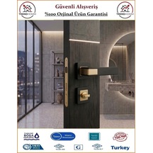 Sofuoğlu Asude Rozetli İç Kapı Kolu - Mat Siyah Albifirin - Wc Banyo