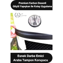 Svein Tamponkoruma Esnek Darbe Emici Oto Stil Çizilme Önleyici Araba Tampon Koruyucu Karbon Desenli Siyah