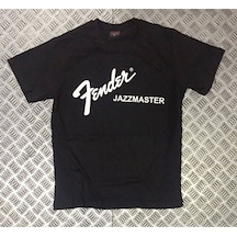 Fender Baskılı Unisex %100 Pamuk Siyah T-shirt SIYAH