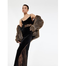 Koton Dantel Detaylı Degaje Yaka Bodycon Kolsuz Uzun Abiye Elbise Siyah 6wak80164fk Siyah