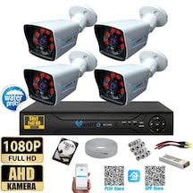 4 Kameralı 320 Gb Hdd 5mp Lensli 1080p Fullhd Kamera Seti - Su Gecirmez- Sabit İp Gerektirmez