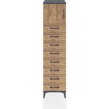 Hyperion Dolap Tek Raflı 8 Çekmeceli Tek Kapaklı 44x44x182 An... Antrasit