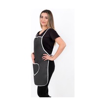 Trendy Sıvı Su Geçirmez Mutfak Önlüğü Siyah Puantiye