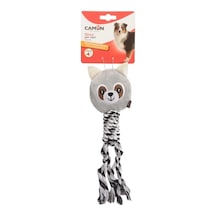 Polyester Hayvan Figürlü Ve İp Gövdeli Gıcırtılı Sevimli Köpek Oyuncağı 30 Cm