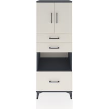 Hyperion Dolap 3 Raflı 3 Çekmeceli 2 Kapaklı 60x44x163 Antrasit-aytaşı Antrasit
