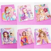 Pop Girl Moda Tasarım Ve Çıkartmalı Boyama Kitabı - Çocuklar İçin Eğlenceli Aktivite Çok Renkli