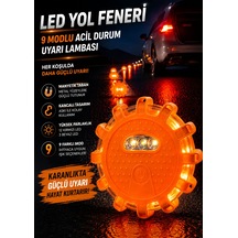 Led Yol Feneri 9 Modlu Manyetik Acil Durum Uyarı Lambası Askılı Ve Manyetikli
