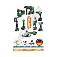 Böhrer Alman 4 Akü 2 Şarj Cihazı V598 Profesyonel 8 Makine Kombo Set  + Yeşil Çanta