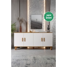 Bohem Serisi Riva Modern 160 Cm 4 Kapaklı Salon Konsolu - Aytaşı Ceviz