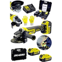Dragro DRG-tşlm58 88 V 5Ah Sarı Akülü Taşlama Makinesi Sprel Kömürsüz Şarz Göstergeli Devir Ayarlı Çantalı