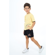 Toontoy Kids Toontoy Erkek Çocuk Goog Vıbes Clup Baskılı Şortlu Takım Sarı