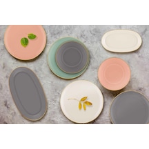 The Mia Basic Oval Servis Somon Pembe - 29cm 2 Li Set