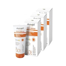 Dermokil Sun Cream Çok Yönlü Yüksek Koruyucu Güneş Kremi SPF50+ 3 x 75 ML