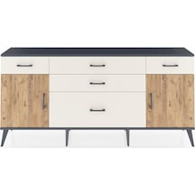 Arges Konsol 2 Raflı 5 Çekmeceli 2 Kapaklı 176x30x83 Antrasit-çam/aytaşı Çam/aytaşı