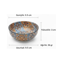Metal Çerezlik Mandala Desen Renkli Dekoratif Servis Kasesi, Yuvarlak Sunum Tabağı 3'lü Set D