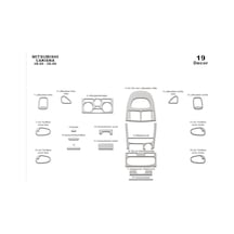 Mitsubishi Carisma Konsol-torpido Kaplama 1995-1999 19 Parça-alüminyum Alüminyum